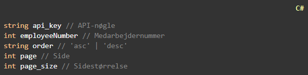 ProjectsList Parameters