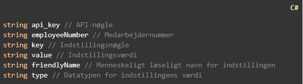 SetEmployeeSetting Parameters